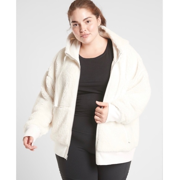 Athleta Cozy Sherpa Reversible Jacket Women’s Plus Size 1X Cozy Comfortable - Picture 1 of 15